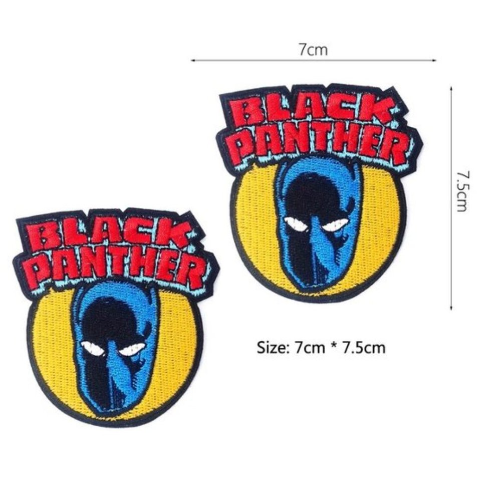 2 black panther fashion patches iron on badges app